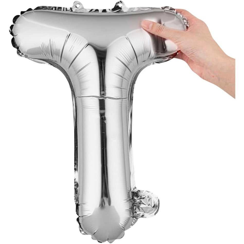 Balon Folie Metalizata Litera T, 40 Cm, Umflati Cu Heliu Sau Aer, Ambalaj Individual, Pai Inclus - vivimall.ro