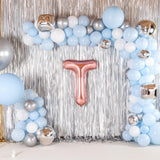 Balon Folie Metalizata Litera T, Vivimall, 80 cm, Umflati cu Heliu sau Aer, Ambalaj Individual, Pai inclus, Rose Gold - vivimall.ro