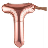Balon Folie Metalizata Litera T, 80 Cm, Umflati Cu Heliu Sau Aer, Ambalaj Individual, Pai Inclus, Rose Gold - vivimall.ro