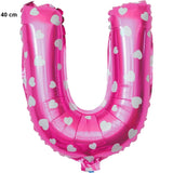 Balon Folie Metalizata Litera U, 40 Cm, Cu Imprimeu Inimioare, Umflati Cu Heliu Sau Aer, Ambalaj Individual, Pai Inclus - vivimall.ro