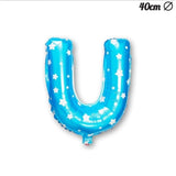 Balon Folie Metalizata Litera U, 40 Cm, Cu Imprimeu Stelute, Umflati Cu Heliu Sau Aer, Ambalaj Individual, Pai Inclus - vivimall.ro
