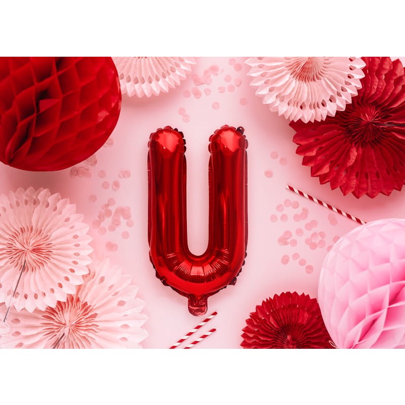 Balon Folie Metalizata Litera U, 40 Cm, Umflati Cu Heliu Sau Aer, Ambalaj Individual, Pai Inclus - vivimall.ro