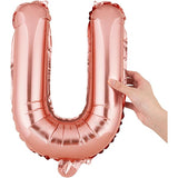Balon Folie Metalizata Litera U, 40 Cm, Umflati Cu Heliu Sau Aer, Ambalaj Individual, Pai Inclus, Rose Gold - vivimall.ro