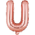 Balon Folie Metalizata Litera U, 40 Cm, Umflati Cu Heliu Sau Aer, Ambalaj Individual, Pai Inclus, Rose Gold - vivimall.ro