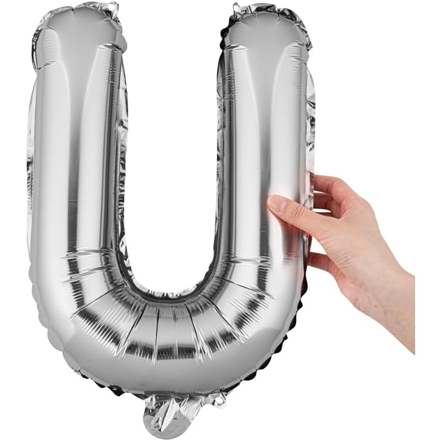 Balon Folie Metalizata Litera U, 80 Cm, Umflati Cu Heliu Sau Aer, Ambalaj Individual, Pai Inclus - vivimall.ro