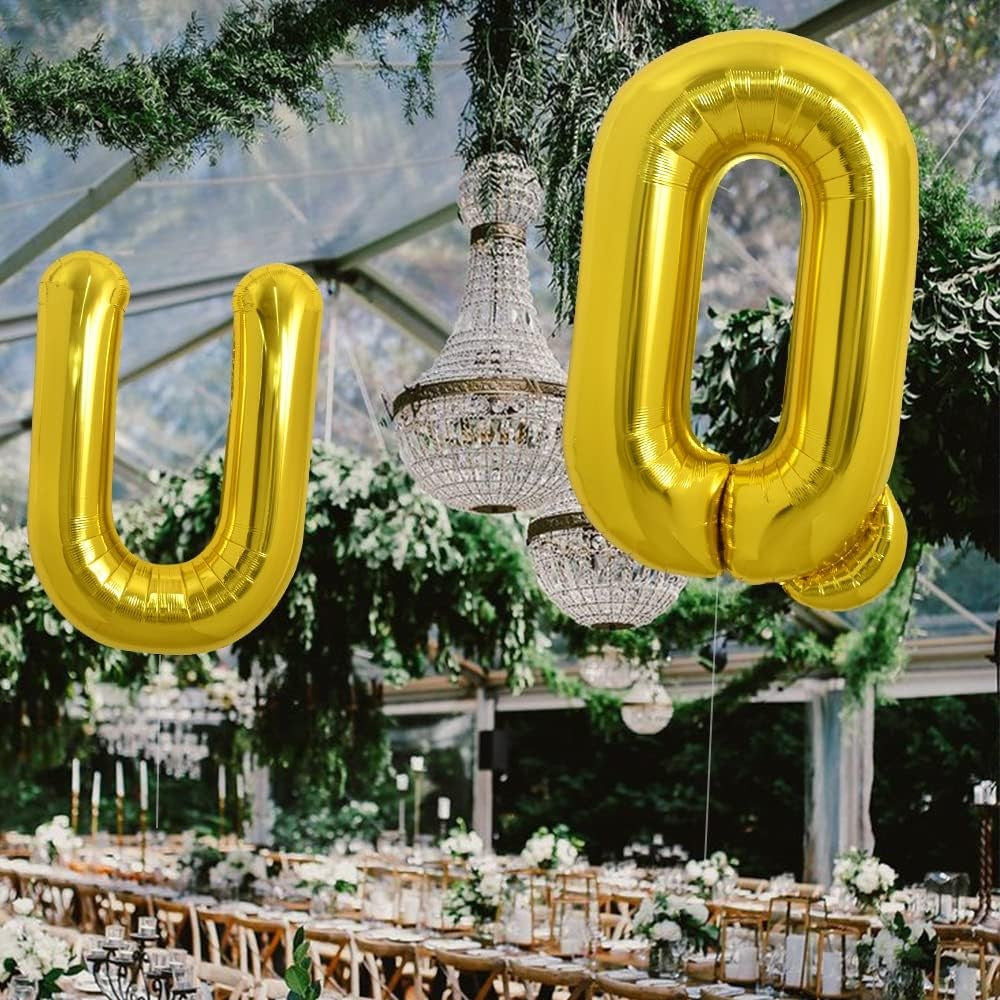 Balon Folie Metalizata Litera U, 80 Cm, Umflati Cu Heliu Sau Aer, Ambalaj Individual, Pai Inclus - vivimall.ro