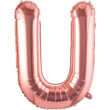 Balon Folie Metalizata Litera U, 80 Cm, Umflati Cu Heliu Sau Aer, Ambalaj Individual, Pai Inclus, Rose Gold - vivimall.ro