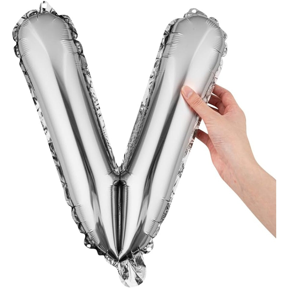 Balon Folie Metalizata Litera V, 80 Cm, Umflati Cu Heliu Sau Aer, Ambalaj Individual, Pai Inclus - vivimall.ro