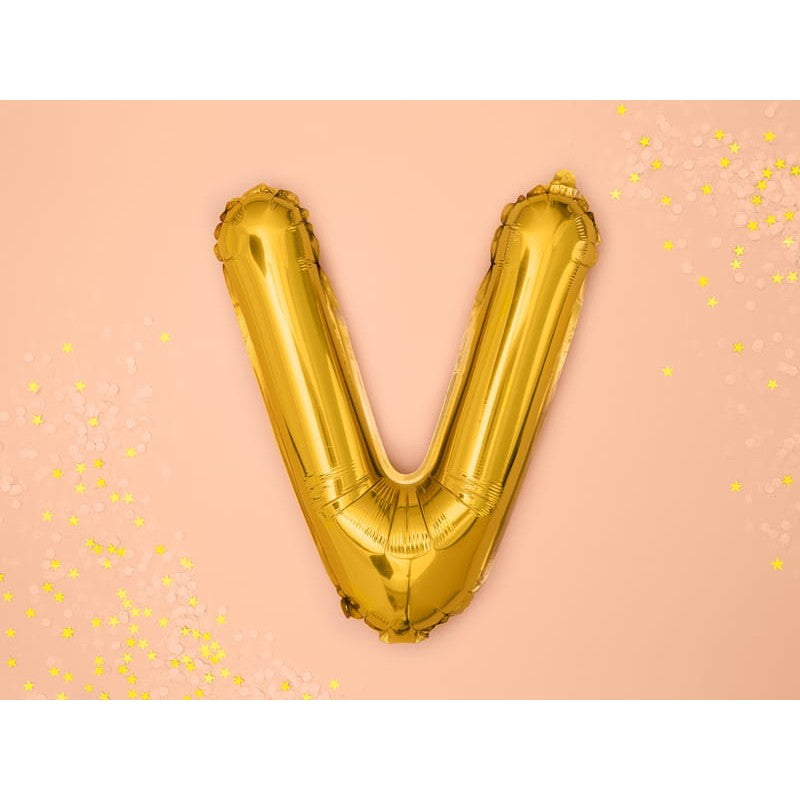 Balon Folie Metalizata Litera V, 80 Cm, Umflati Cu Heliu Sau Aer, Ambalaj Individual, Pai Inclus - vivimall.ro