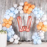 Balon Folie Metalizata Litera W, Vivimall, 100 cm, Umflati cu Heliu sau Aer, Ambalaj Individual, Pai inclus, Rose Gold - vivimall.ro