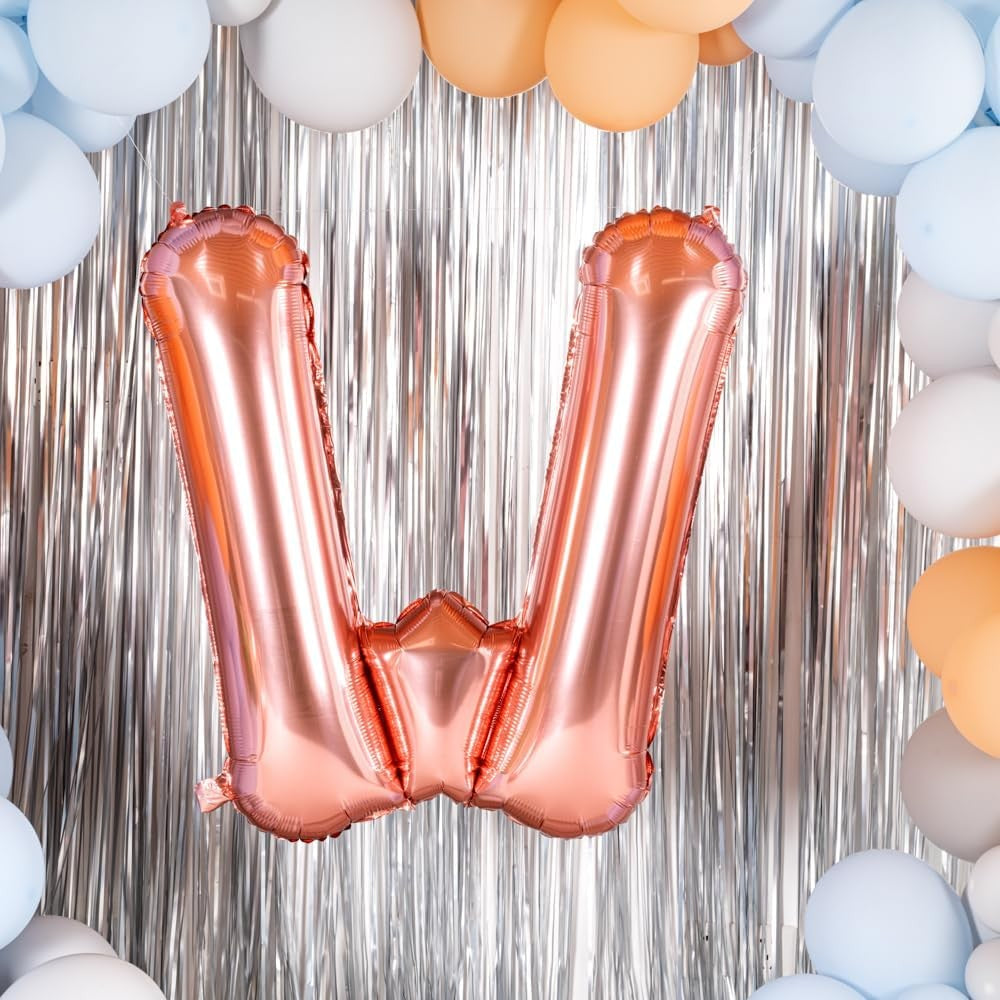 Balon Folie Metalizata Litera W, 80 Cm, Umflati Cu Heliu Sau Aer, Ambalaj Individual, Pai Inclus, Rose Gold - vivimall.ro