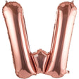 Balon Folie Metalizata Litera W, 80 Cm, Umflati Cu Heliu Sau Aer, Ambalaj Individual, Pai Inclus, Rose Gold - vivimall.ro