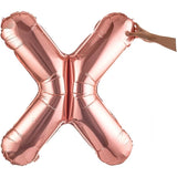 Balon Folie Metalizata Litera X, 100 Cm, Umflati Cu Heliu Sau Aer, Ambalaj Individual, Pai Inclus, Rose Gold - vivimall.ro