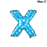 Balon Folie Metalizata Litera X, Vivimall, 40 cm, Cu Imprimeu Stelute, Umflati cu Heliu sau Aer, Ambalaj Individual, Pai inclus, Albastru - vivimall.ro