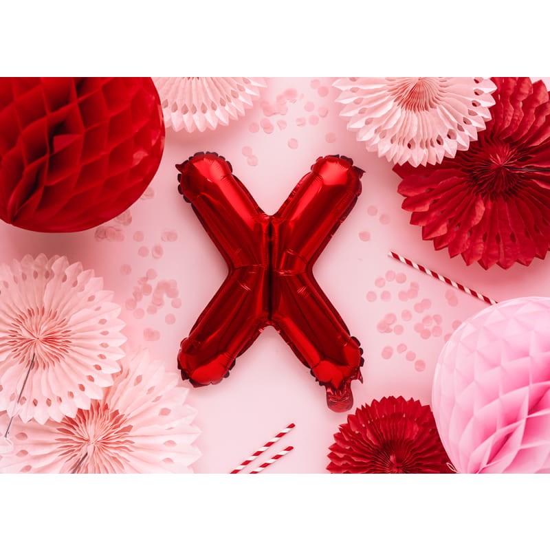Balon Folie Metalizata Litera X, 40 Cm, Umflati Cu Heliu Sau Aer, Ambalaj Individual, Pai Inclus - vivimall.ro