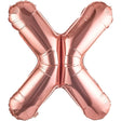 Balon Folie Metalizata Litera X, 40 Cm, Umflati Cu Heliu Sau Aer, Ambalaj Individual, Pai Inclus, Rose Gold - vivimall.ro