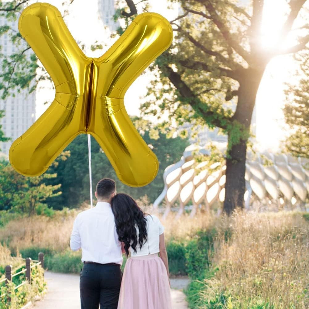 Balon Folie Metalizata Litera X, 80 Cm, Umflati Cu Heliu Sau Aer, Ambalaj Individual, Pai Inclus - vivimall.ro