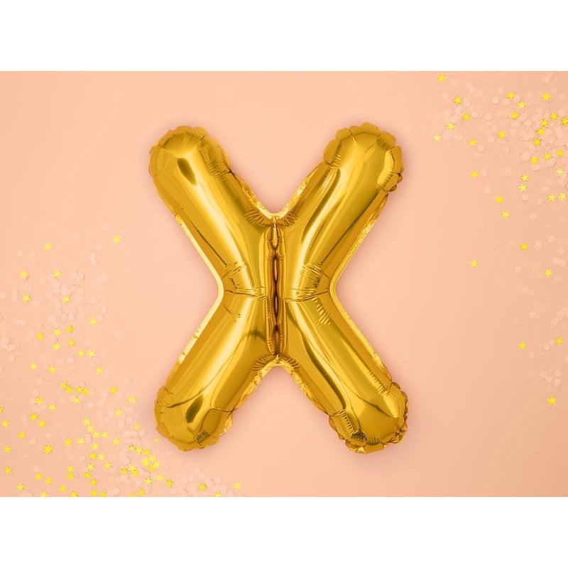 Balon Folie Metalizata Litera X, 80 Cm, Umflati Cu Heliu Sau Aer, Ambalaj Individual, Pai Inclus - vivimall.ro