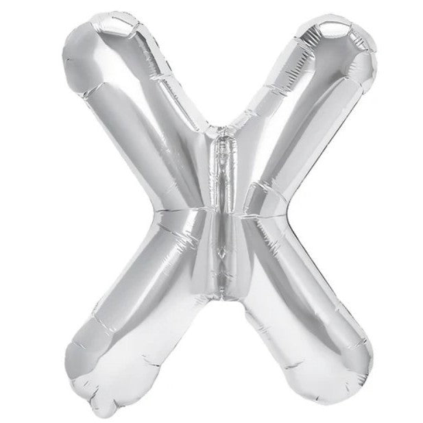 Balon Folie Metalizata Litera X, 80 Cm, Umflati Cu Heliu Sau Aer, Ambalaj Individual, Pai Inclus - vivimall.ro