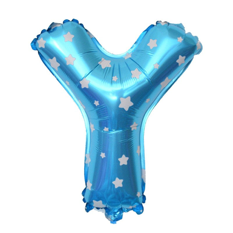 Balon Folie Metalizata Litera Y, 40 Cm, Cu Imprimeu Stelute, Umflati Cu Heliu Sau Aer, Ambalaj Individual, Pai Inclus - vivimall.ro