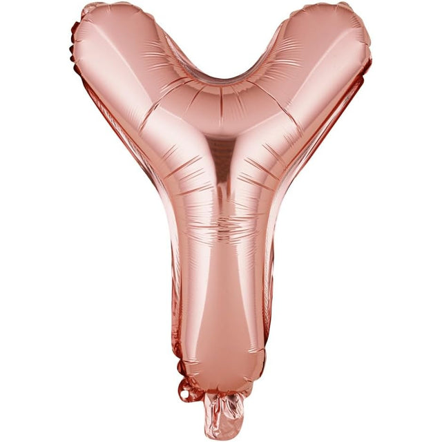 Balon Folie Metalizata Litera Y, 40 Cm, Umflati Cu Heliu Sau Aer, Ambalaj Individual, Pai Inclus, Rose Gold - vivimall.ro
