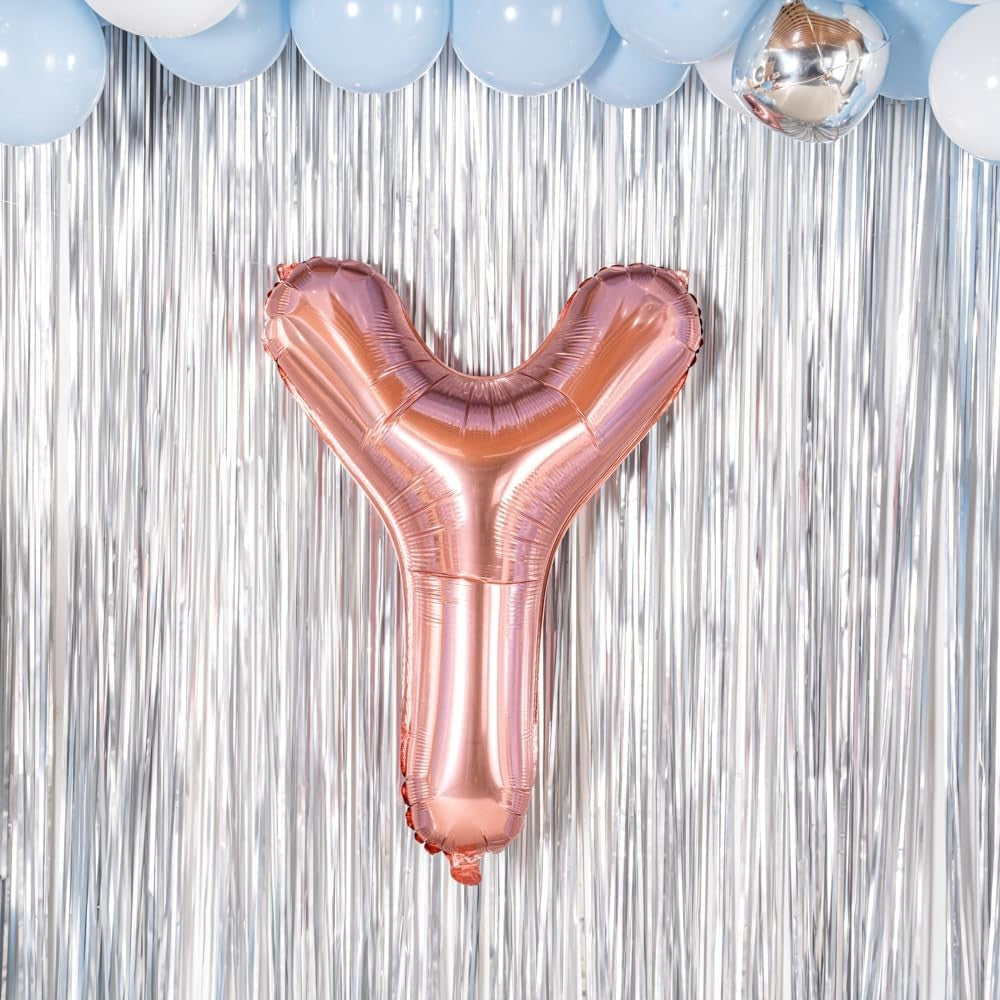 Balon Folie Metalizata Litera Y, 80 Cm, Umflati Cu Heliu Sau Aer, Ambalaj Individual, Pai Inclus, Rose Gold - vivimall.ro