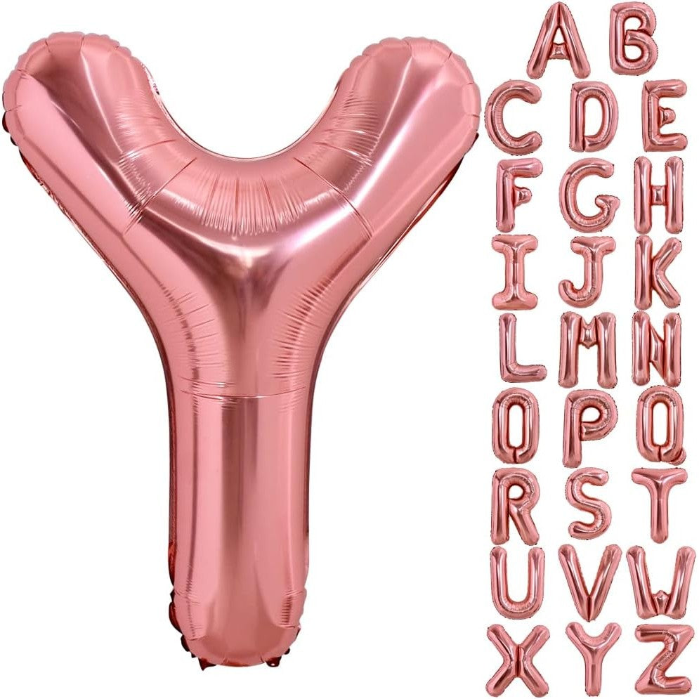 Balon Folie Metalizata Litera Y, 80 Cm, Umflati Cu Heliu Sau Aer, Ambalaj Individual, Pai Inclus, Rose Gold - vivimall.ro