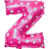 Balon Folie Metalizata Litera Z, 40 Cm, Cu Imprimeu Inimioare, Umflati Cu Heliu Sau Aer, Ambalaj Individual, Pai Inclus - vivimall.ro