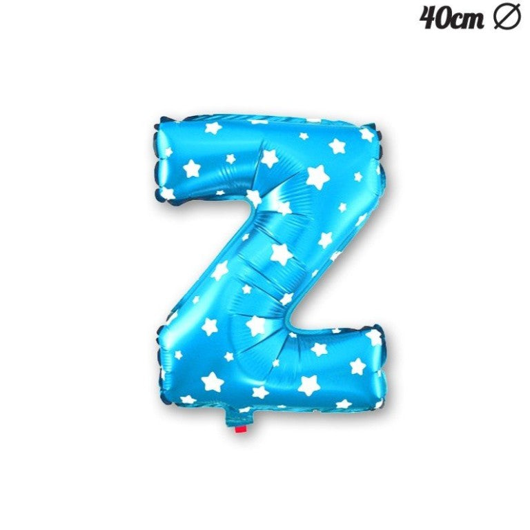Balon Folie Metalizata Litera Z, 40 Cm, Cu Imprimeu Stelute, Umflati Cu Heliu Sau Aer, Ambalaj Individual, Pai Inclus - vivimall.ro