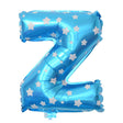 Balon Folie Metalizata Litera Z, Vivimall, 40 cm, Cu Imprimeu Stelute, Umflati cu Heliu sau Aer, Ambalaj Individual, Pai inclus, Albastru - vivimall.ro