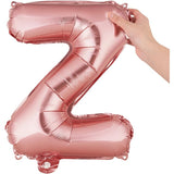 Balon Folie Metalizata Litera Z, 40 Cm, Umflati Cu Heliu Sau Aer, Ambalaj Individual, Pai Inclus, Rose Gold - vivimall.ro