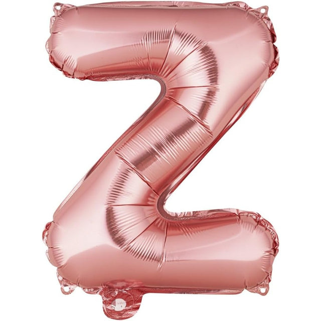 Balon Folie Metalizata Litera Z, 40 Cm, Umflati Cu Heliu Sau Aer, Ambalaj Individual, Pai Inclus, Rose Gold - vivimall.ro