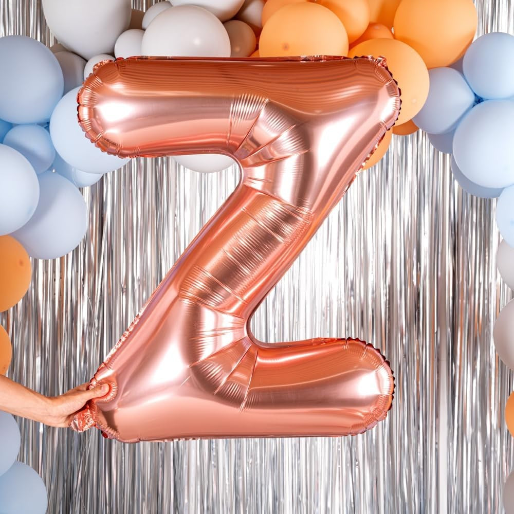 Balon Folie Metalizata Litera Z, 80 Cm, Umflati Cu Heliu Sau Aer, Ambalaj Individual, Pai Inclus, Rose Gold - vivimall.ro