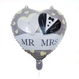 Balon Din Folie Metalizata, Figurina Inima, Tema Nunta, 45 Cm, Ambalaj Individual, Pai Inclus, Umflare Cu Aer Sau Heliu - vivimall.ro