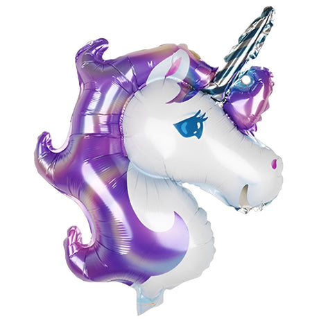 Balon Din Folie Metalizata, Figurina Unicorn, Tema Animalute, 115 Cm, Ambalaj Individual, Pai Inclus, Umflare Cu Aer Sau Heliu - vivimall.ro