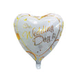 Balon Din Folie Metalizata, Figurina Inima, Tema Nunta, 45 Cm, Ambalaj Individual, Pai Inclus, Umflare Cu Aer Sau Heliu, Alb/ - vivimall.ro