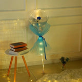 Trandafir In Balon Led Cu Lumini, Tip Buchet, Diametru 35 Cm