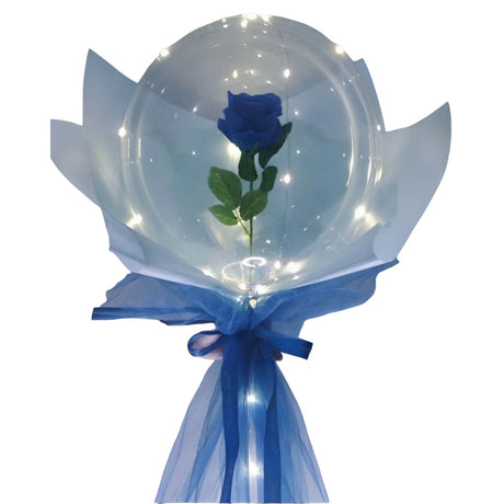 Trandafir In Balon Led Cu Lumini, Tip Buchet, Diametru 35 Cm