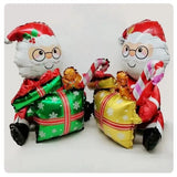 Balon Mos Craciun cu Cadou, Vivimall, din Folie de Aluminiu, 102x83cm, Multicolor - vivimall.ro