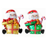 Balon Mos Craciun cu Cadou, Vivimall, din Folie de Aluminiu, 102x83cm, Multicolor - vivimall.ro