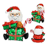 Balon Mos Craciun cu Cadou, Vivimall, din Folie de Aluminiu, 102x83cm, Multicolor - vivimall.ro