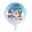 Balon rotund din folie de aluminiu Flippy, tema Crăciun Merry Christmas, 44,5x53 cm, culoare albastră, vedere frontală