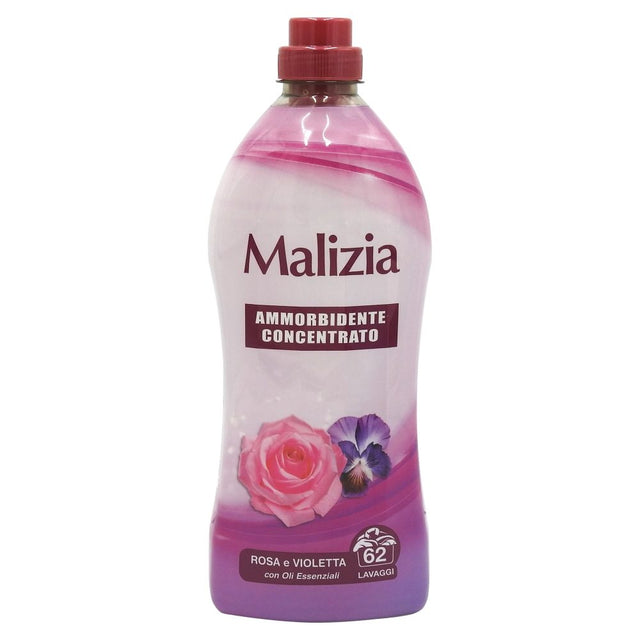 Balsam de rufe Malizia Trandafir și Violetă, flacon 1,25 litri, 62 spălări, vedere frontală