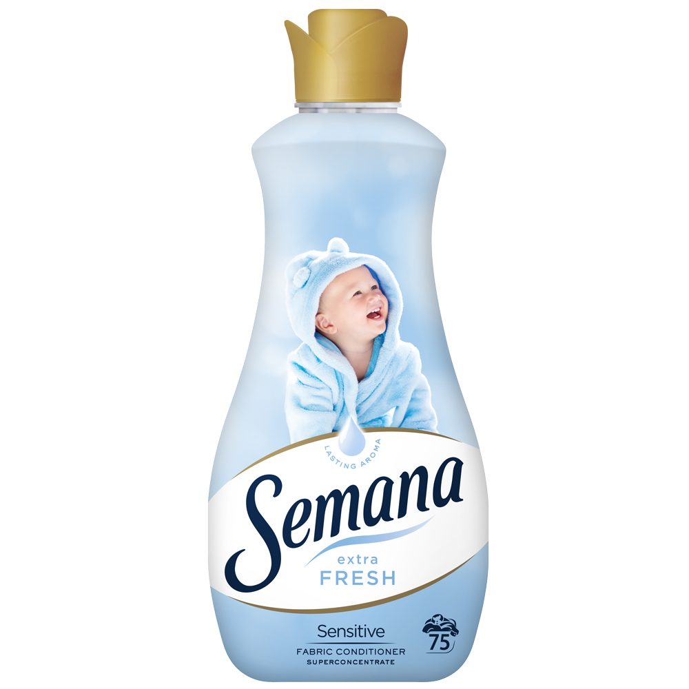 Balsam de rufe Semana Extra Fresh Sensitive, flacon 1.5 litri, 75 spălări, vedere frontală