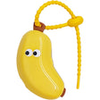 Capac protector periuță de dinți model banană galben/maro din plastic ABS, vedere frontală, 8.7x3 cm