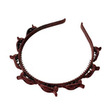 Bentita de Par pentru Femei, Vivimall, Agrafa Stil Coreean, Accesoriu pentru Par cu Textura MultiStrat, 13 x 11.5 cm, Coffee