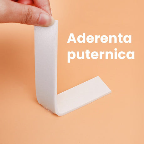 Banda Dubla Adeziva, Vivimall, Banda Adeziva cu Burete, pentru Cadouri si Ambalaje, 2 m, Latime 0.8 cm, Alb - vivimall.ro