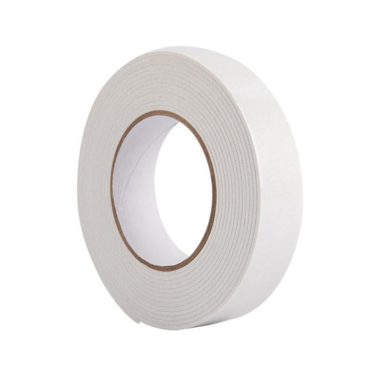 Banda Dubla Adeziva, Vivimall, Banda Adeziva cu Burete, pentru Cadouri si Ambalaje, 1 m, Latime 2.5 cm, Alb - vivimall.ro