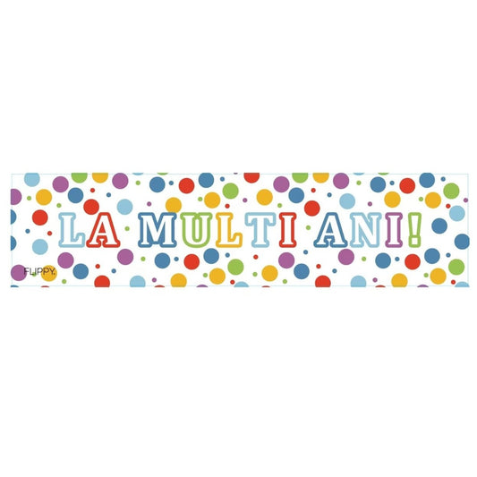 Banner Aniversar, Flippy, Colectie LA MULTI ANI, 98 x 24 cm, Multicolor
