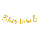 Banner Bride To Be, Vivimall, Dimensiune 30x20 cm, Rola de Ata Inclusa, Tematica Nunta, Decoratiune Party, Auriu - vivimall.ro